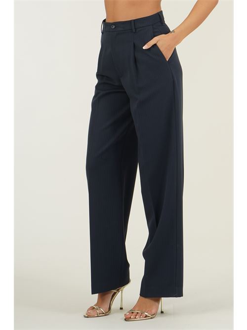 Pantalone palazzo gessato Elmas Phil | 011296BLU